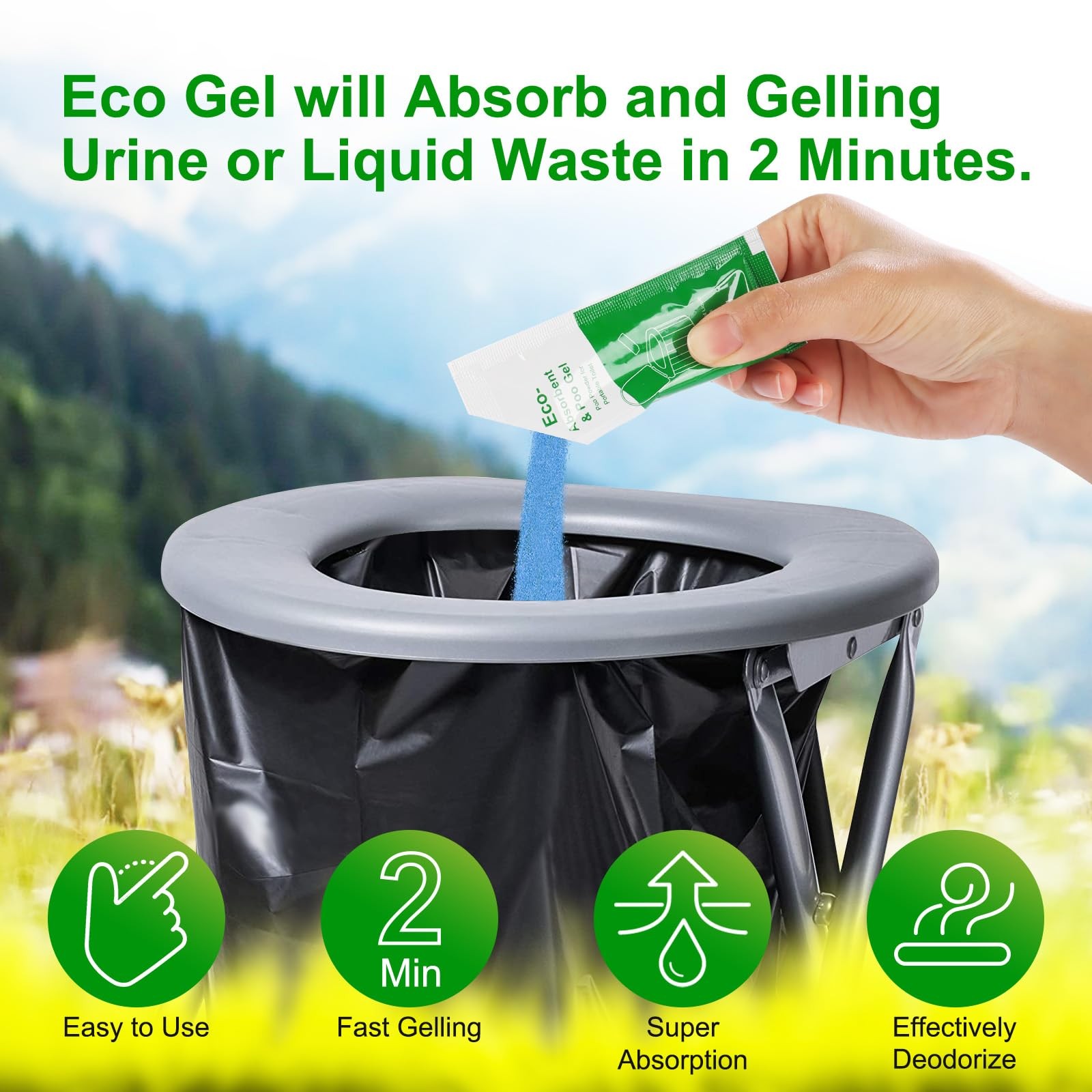 Poo Gel for Portable Toilet, Poo Gel for Camping Toilet, Poo Deodorizing Trea…