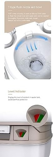 SEAFLO 12L Premium Portable Travel Toilet – 3.2 Gallon Waste Tank, 2.6 Gallon…
