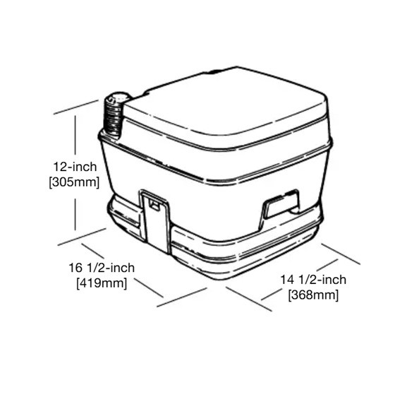 Dometic 962 SaniPottie 331962060 Short 2.5 Gallon Portable Toilet w/ Bonus Pack