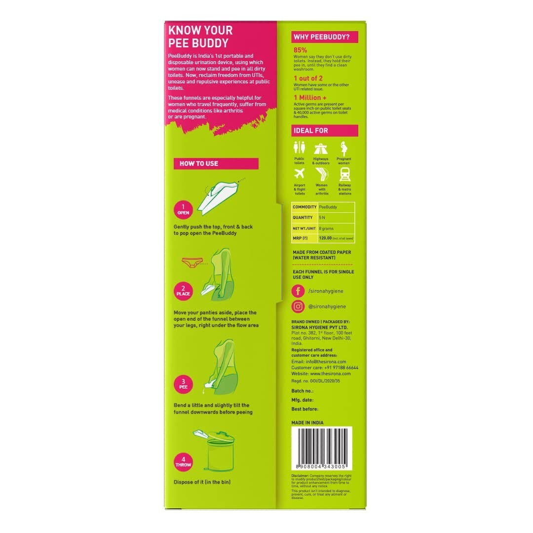 Portable Female Urination Device – 40 Disposable Urinal Funnels for Travel, Camp