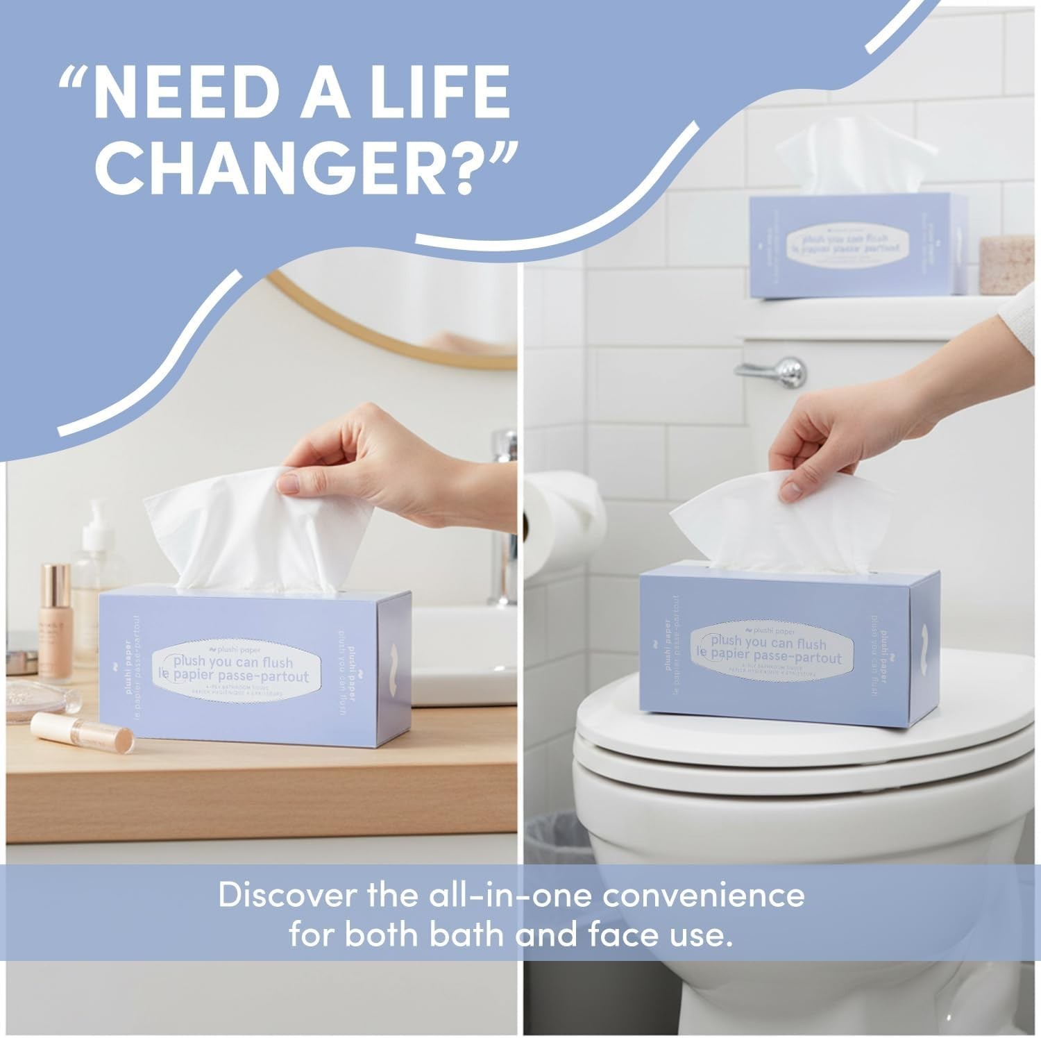 Septic Safe Tube Free Toilet Paper- 4-Ply, Quick-Dissolving, Biodegradable Ti…