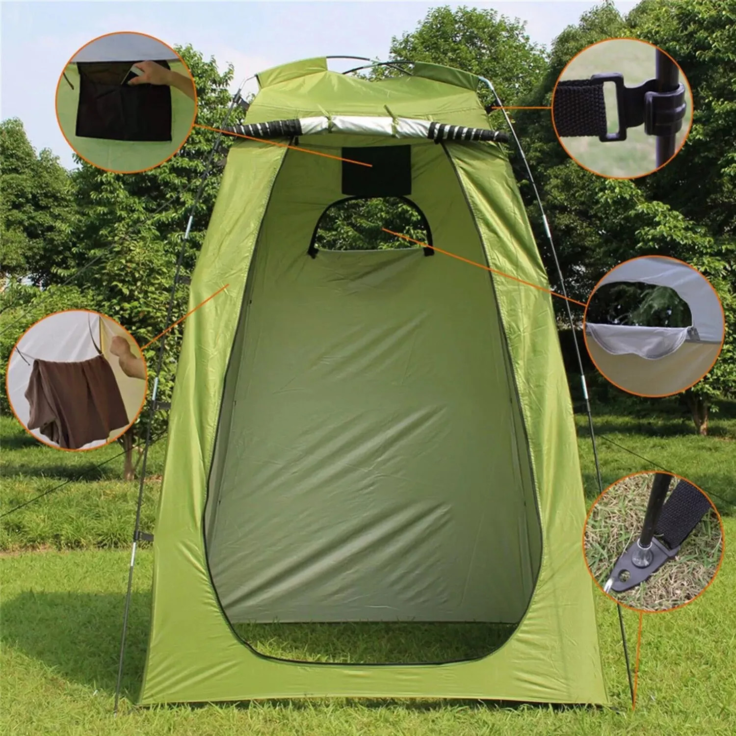 Portable Toilet Kit,Camping Toilet with Pop-Up Privacy Tent Shower Changing Room
