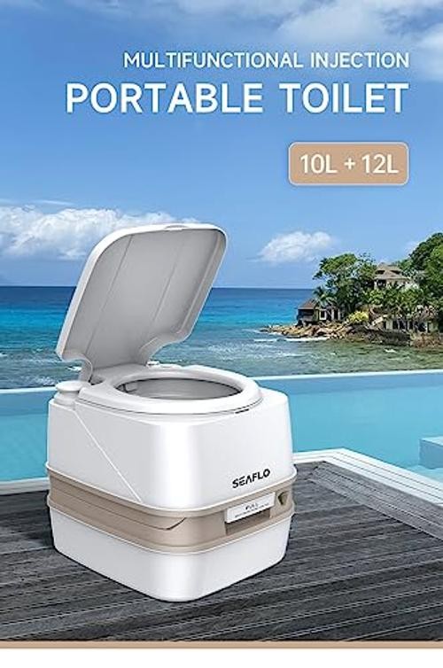 12L Premium Portable Travel Toilet – 3.2 Gallon Waste Tank, 2.6 Gallon Fresh