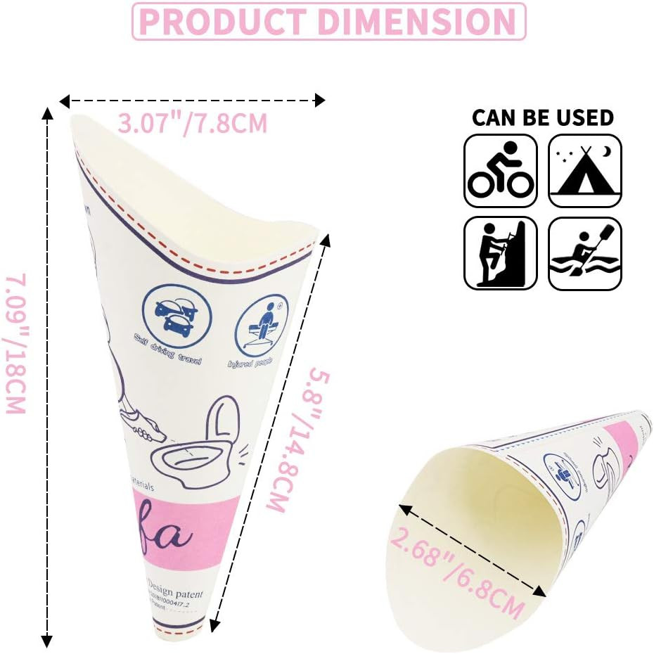 Disposable Female Urination Device, Portable Waterproof Paper Pee Funnel for …