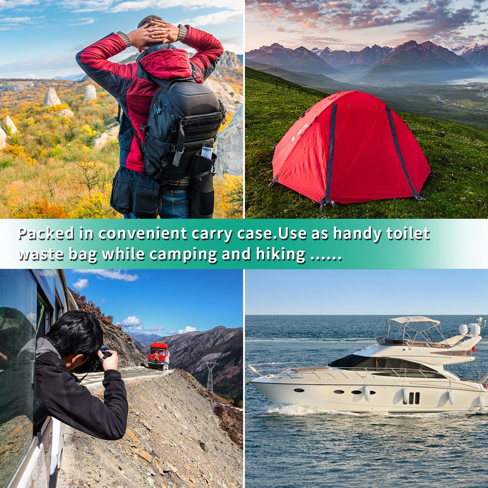 8 Gallon Compostable Toilet Bags Biodegradable for 5 Gal Bucket Camping
