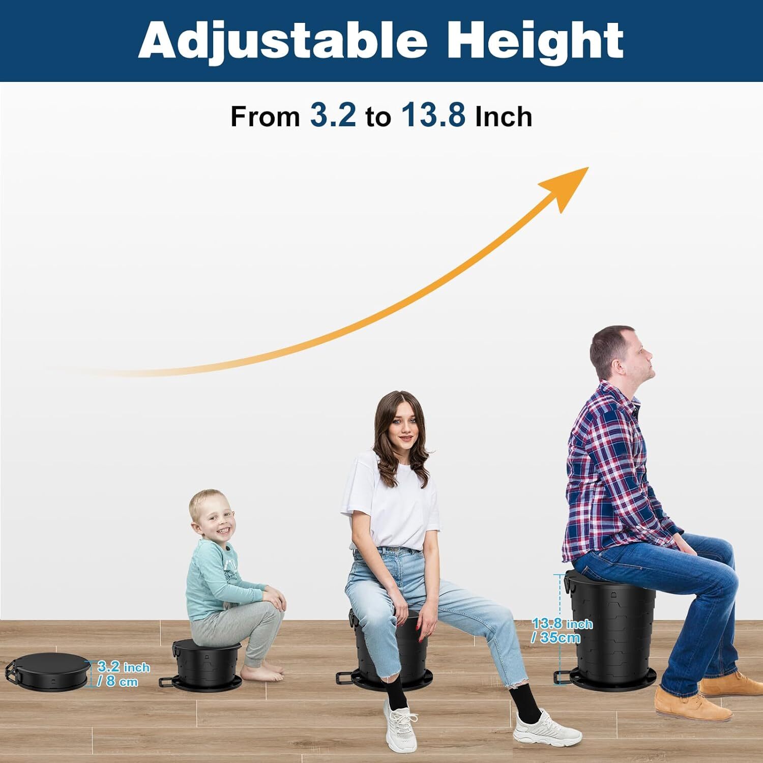 Portable Toilet Retractable Porta Potty for Camping with Paper Holder and Lid