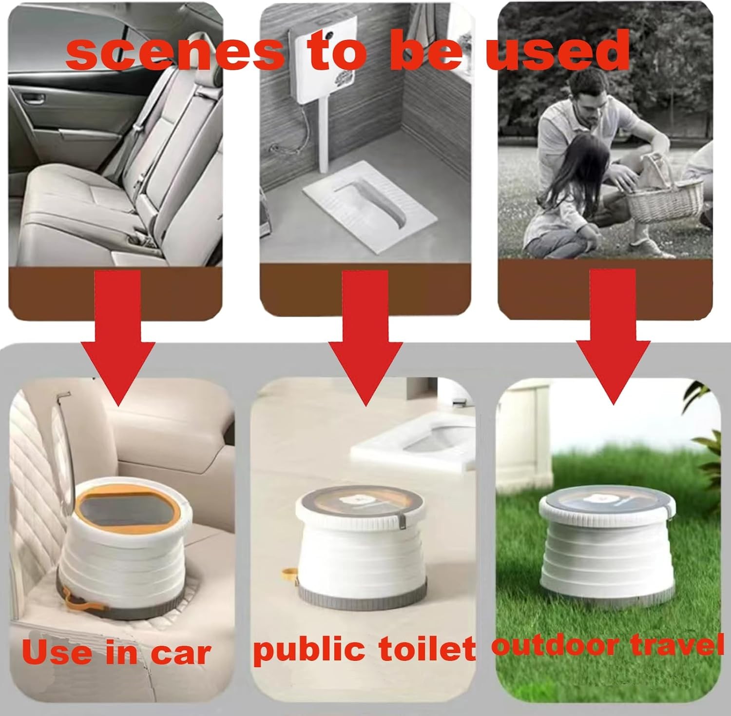 Grey Foldable Toddler Training Potty Seat Portable Travel Toilet Seat