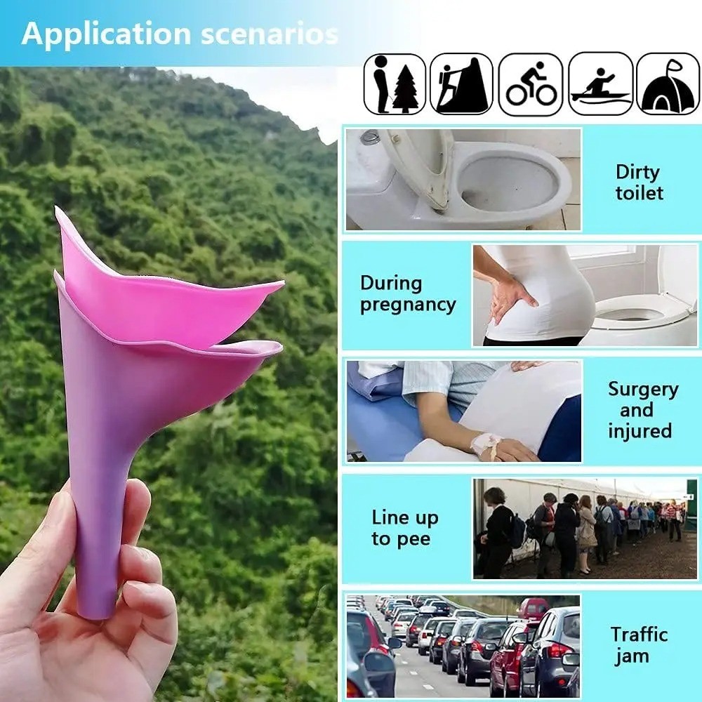 Reusable Plastic Portable Urinal Women Female Travel Camping Stand Pee Device