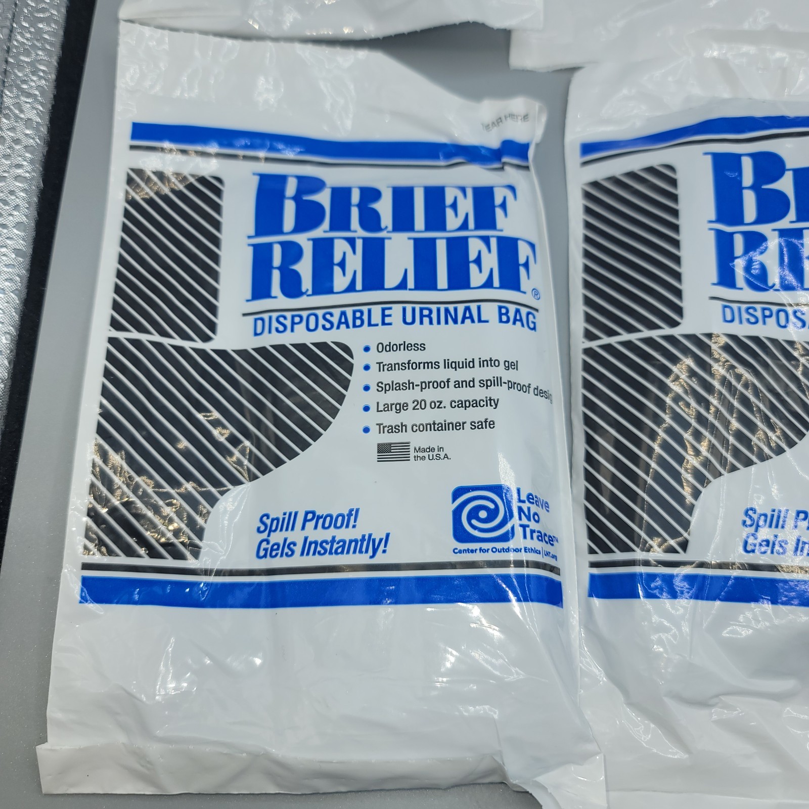 Lot of 10 Brief Relief Disposable Urinal Bags Large 20oz Emergency