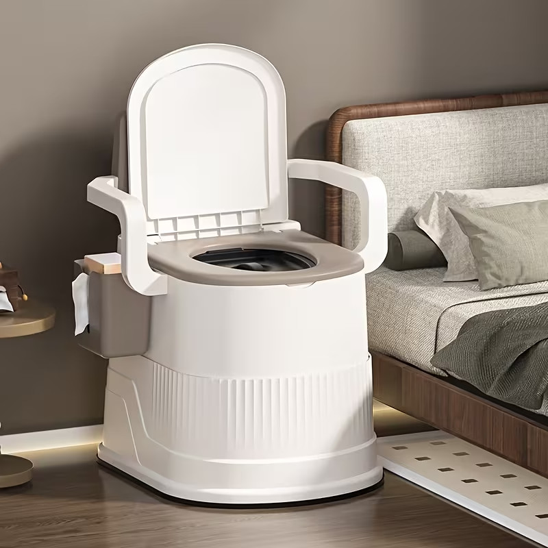 Portable Toilet Handrail Design Camping RV Toilet for Home, Boat, Van, Travel