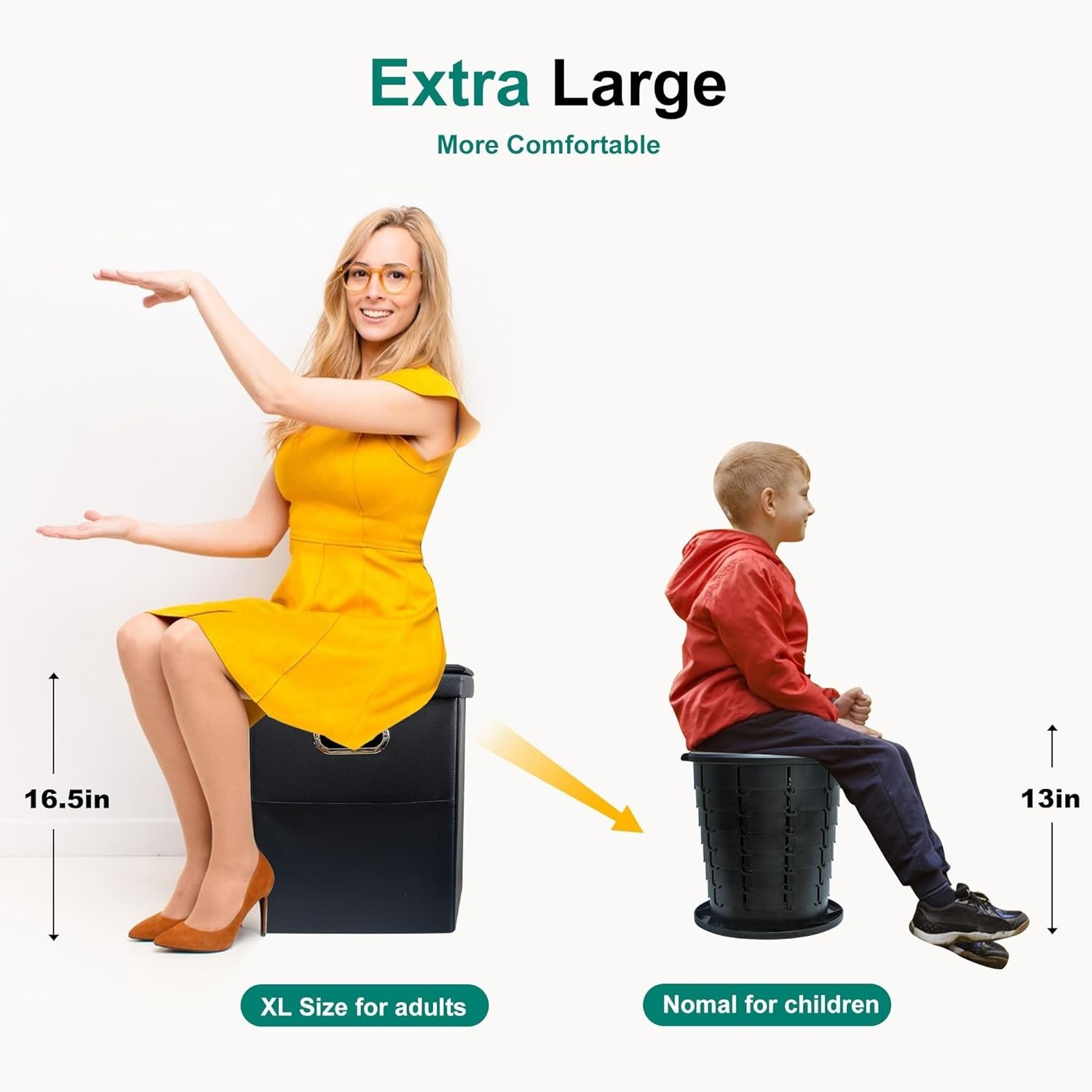 Portable Toilet XL Folding Camping Toilet Travel Potty Car Hiking Beach