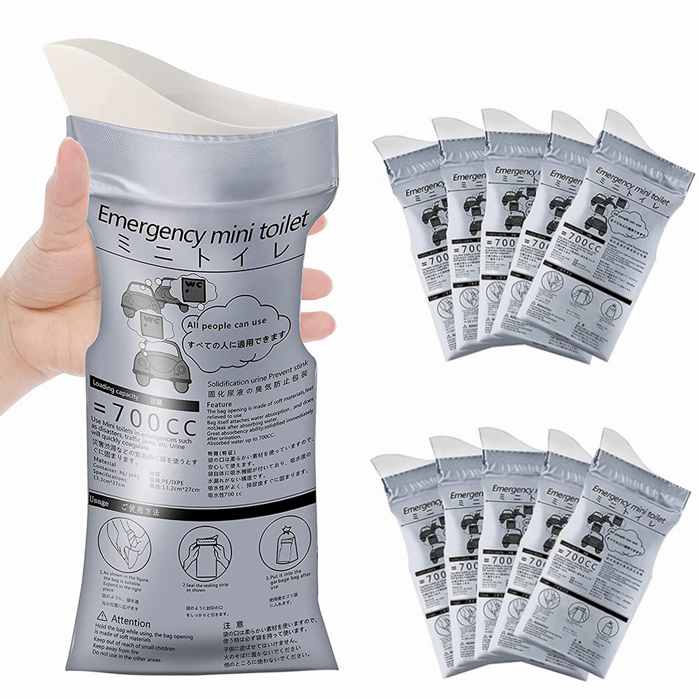 5/10pcs Emergency Portable Car Urine Bag 700ml Mini Toilet Urine Bag Disposable