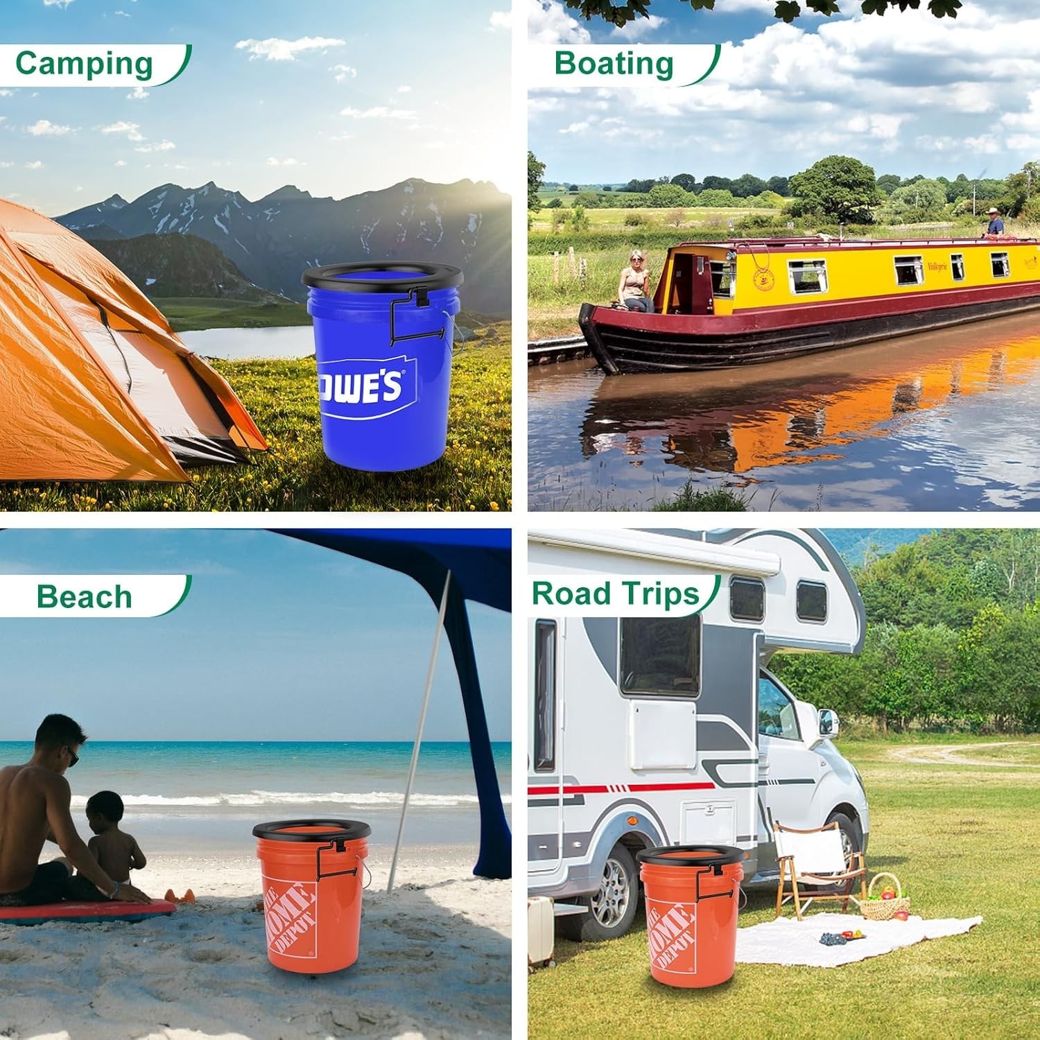 Bucket Toilet Seat, Portable Toilet Seat for 5 Gal Buckets Camping Toilet Seat