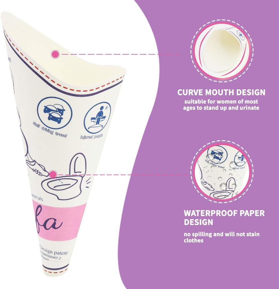 Disposable Female Urination Device, Portable Waterproof Paper Pee Funnel for …