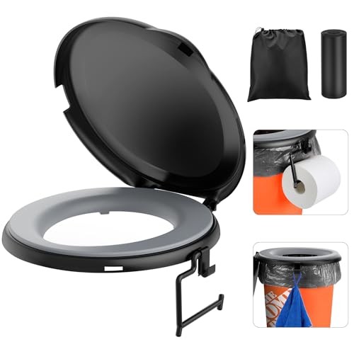 Bucket Toilet Seat with Cushion, 5 Gal Bucket Toilet Seat with Lid for