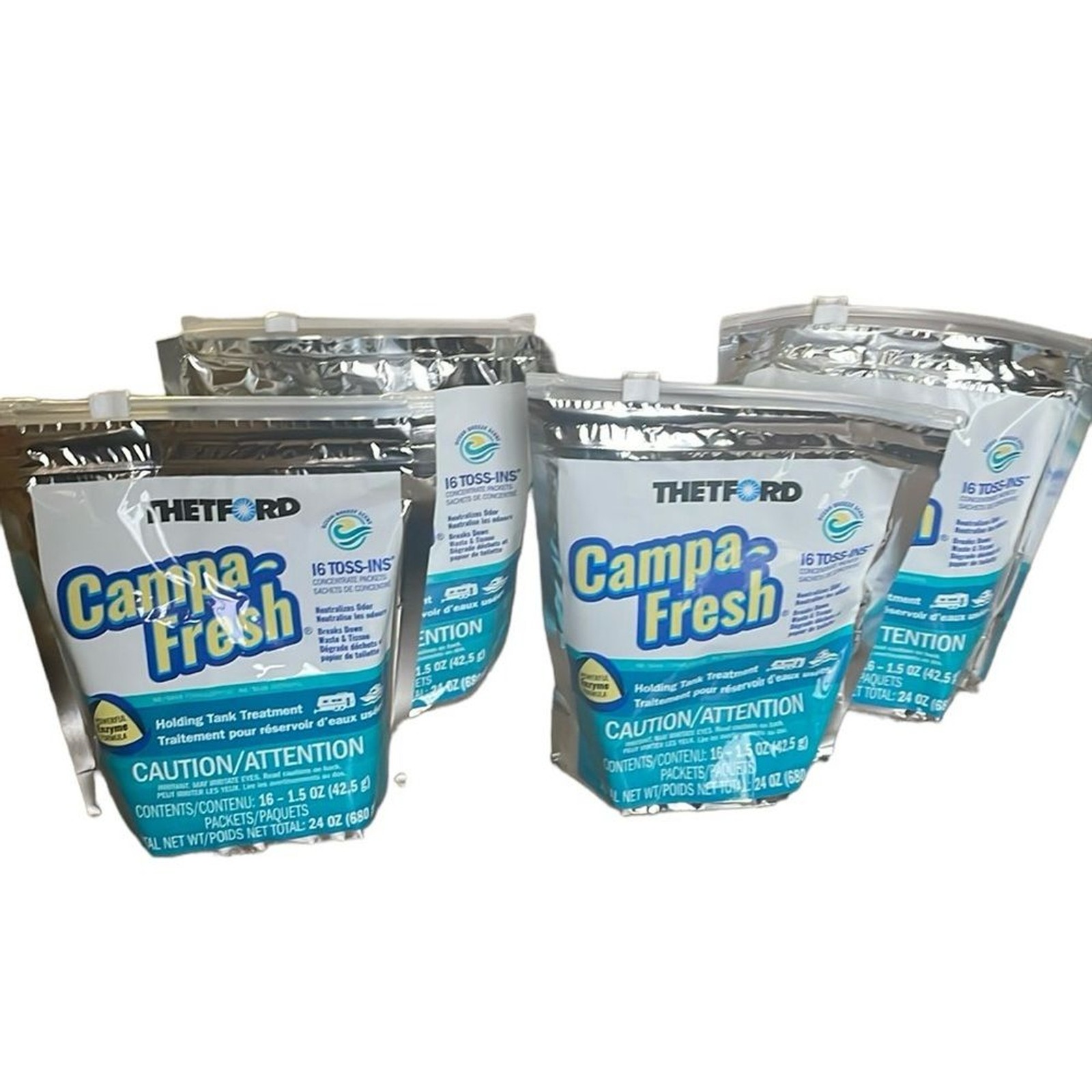 Thetford Campa Fresh lot of 4 bags toss in sachets ocean breeze scent camper RV