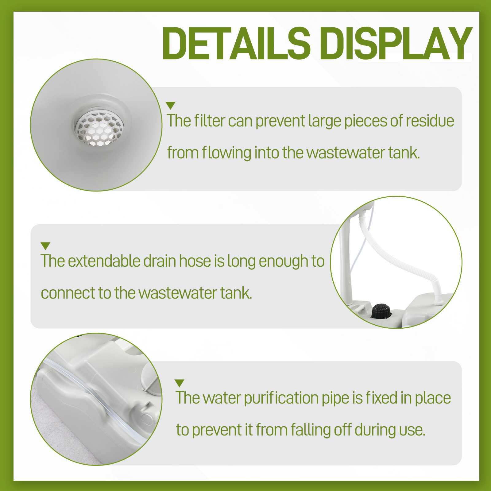 Portable 19L Water Wash Basin Stand Rolling Wheels Camping Hygiene Sanitation