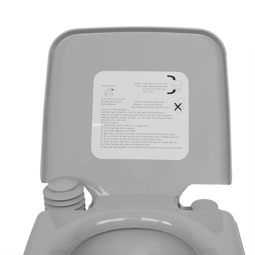 Portable Toilet 2.8 Gallon 10L Flush porta-potty Outdoor Indoor