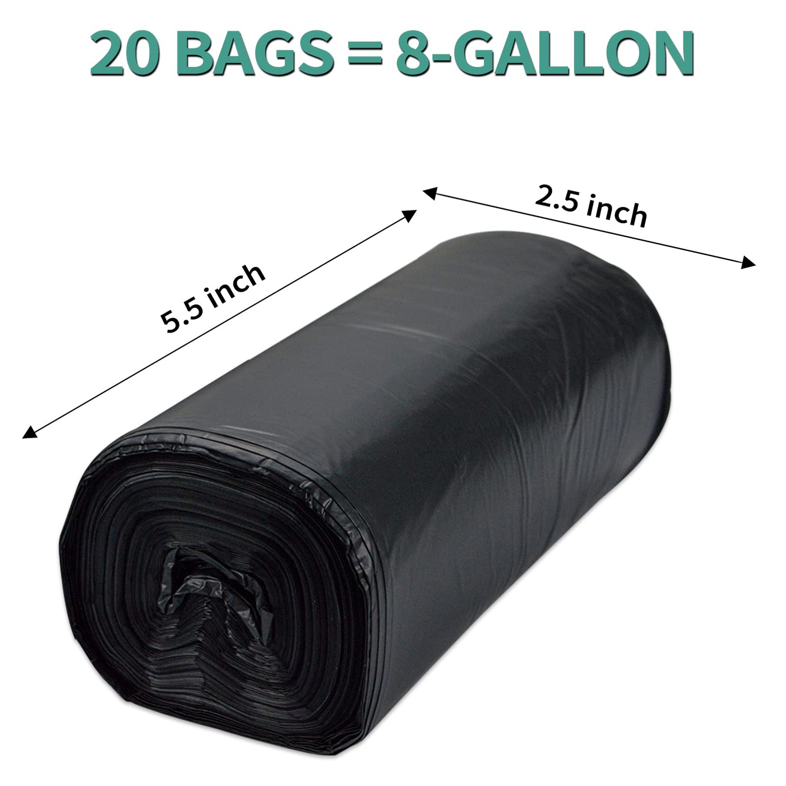 8 Gallon Compostable Toilet Bags Biodegradable for 5 Gal Bucket Camping