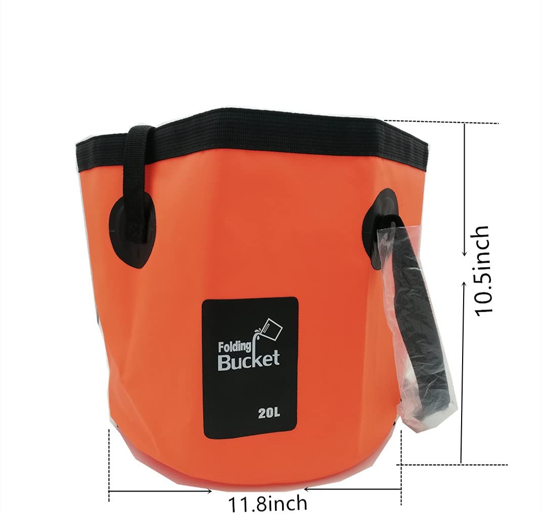 2pack Collapsible Buckets Camping Water Storage Container 5 Gallon20l Portab