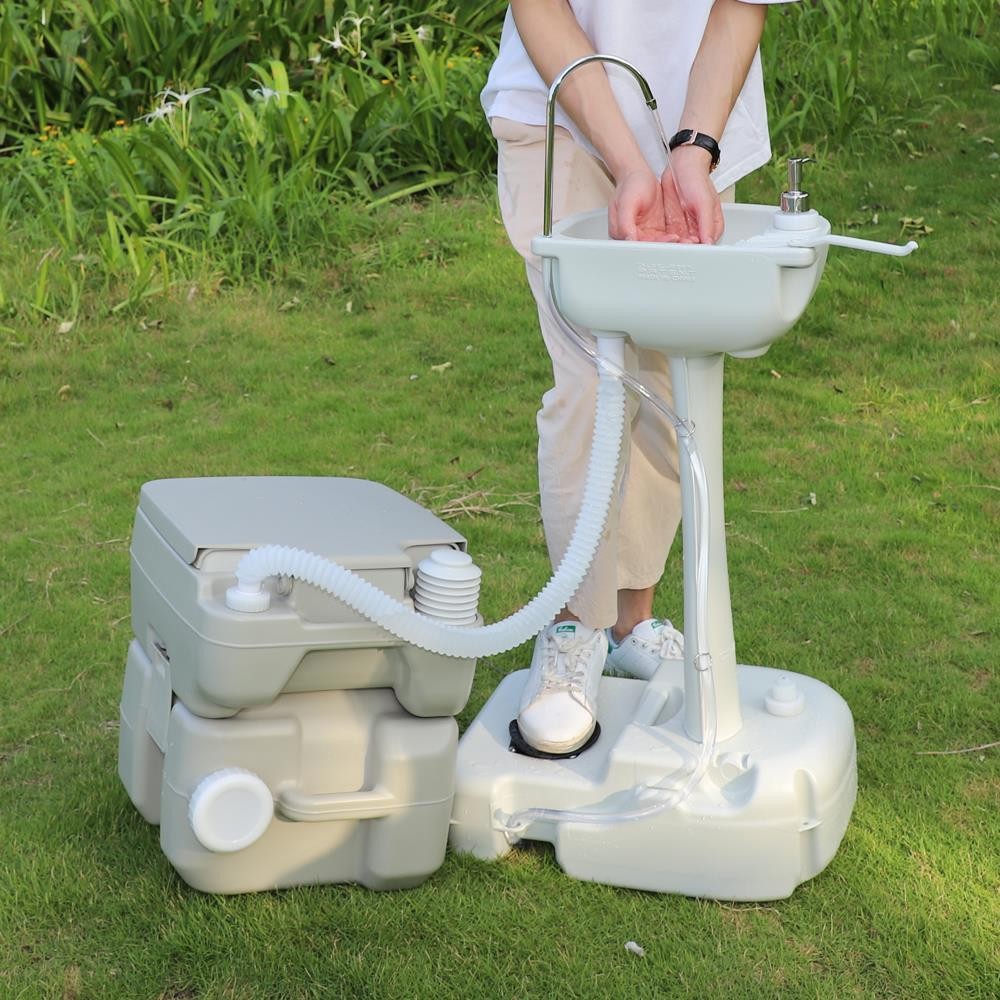 Camping Hiking Hygiene Wash Set 20L Flush Toilet Hand Wash Sink Basin