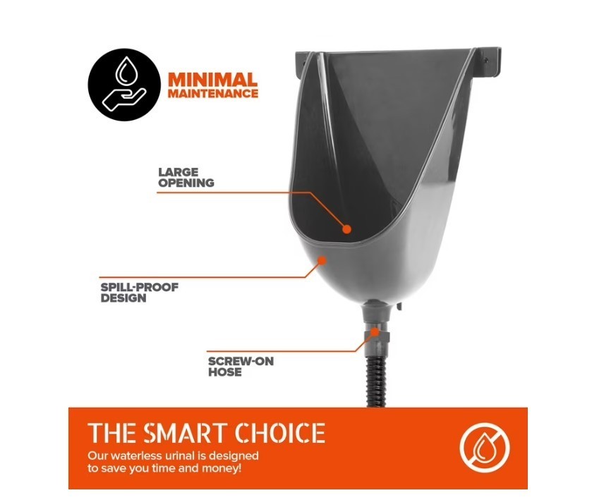 Waterless Urinal for Men (Gray), Plastic Urinals for Men’S Garage, Shed