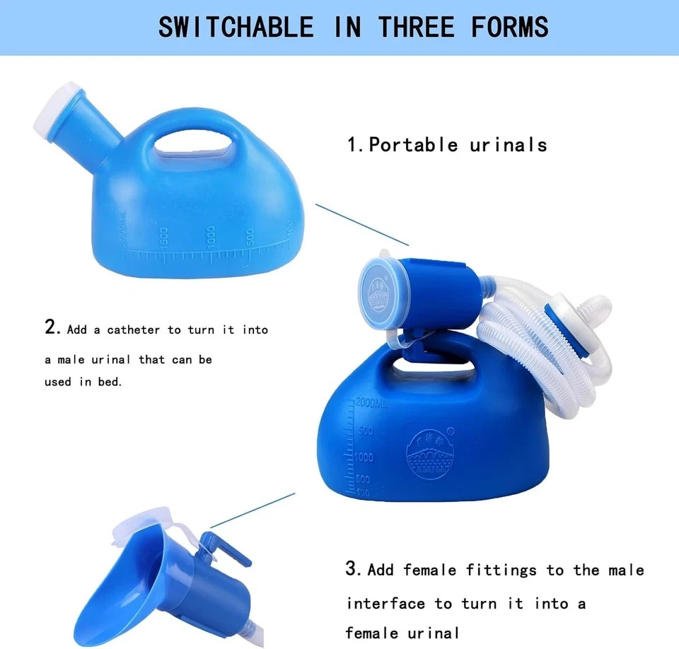 Durable Reusable Urinal with Long Hose: Perfect for Elderly & Bedridden Patients