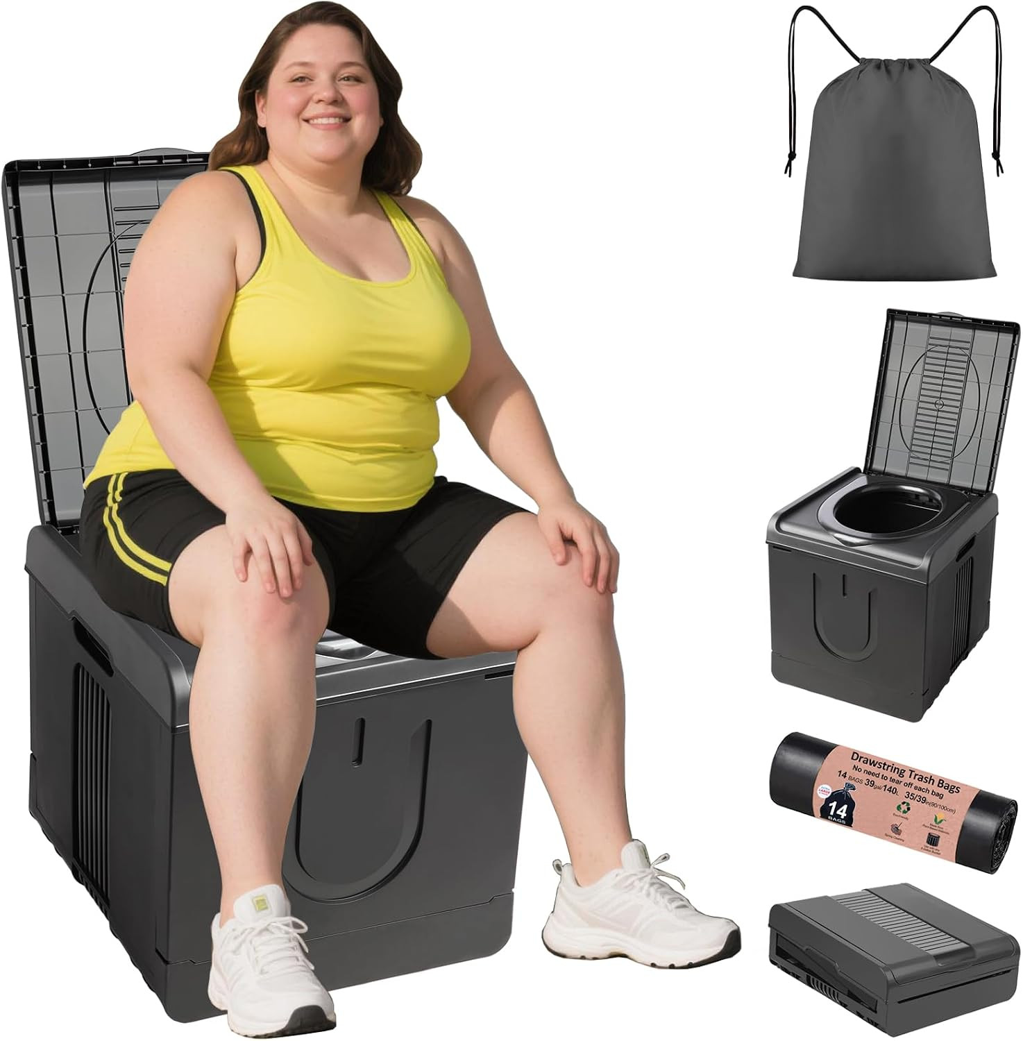 Portable Toilet Camping Toilets for Car Indoor Outdoor Commode Foldable Travel P