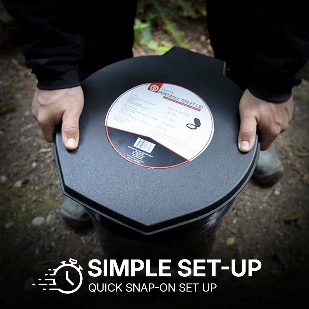 Portable Toilet Seat for 5 Gal Buckets, Camping Toilet Seat with Lid for Outdoor