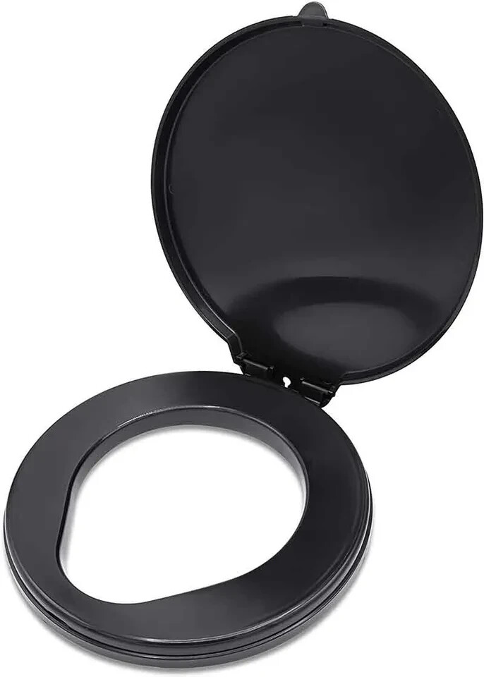 5 Gallon Bucket Toilet Seat w/ Lid Travel Outdoor Camping Hiking Snap On Black