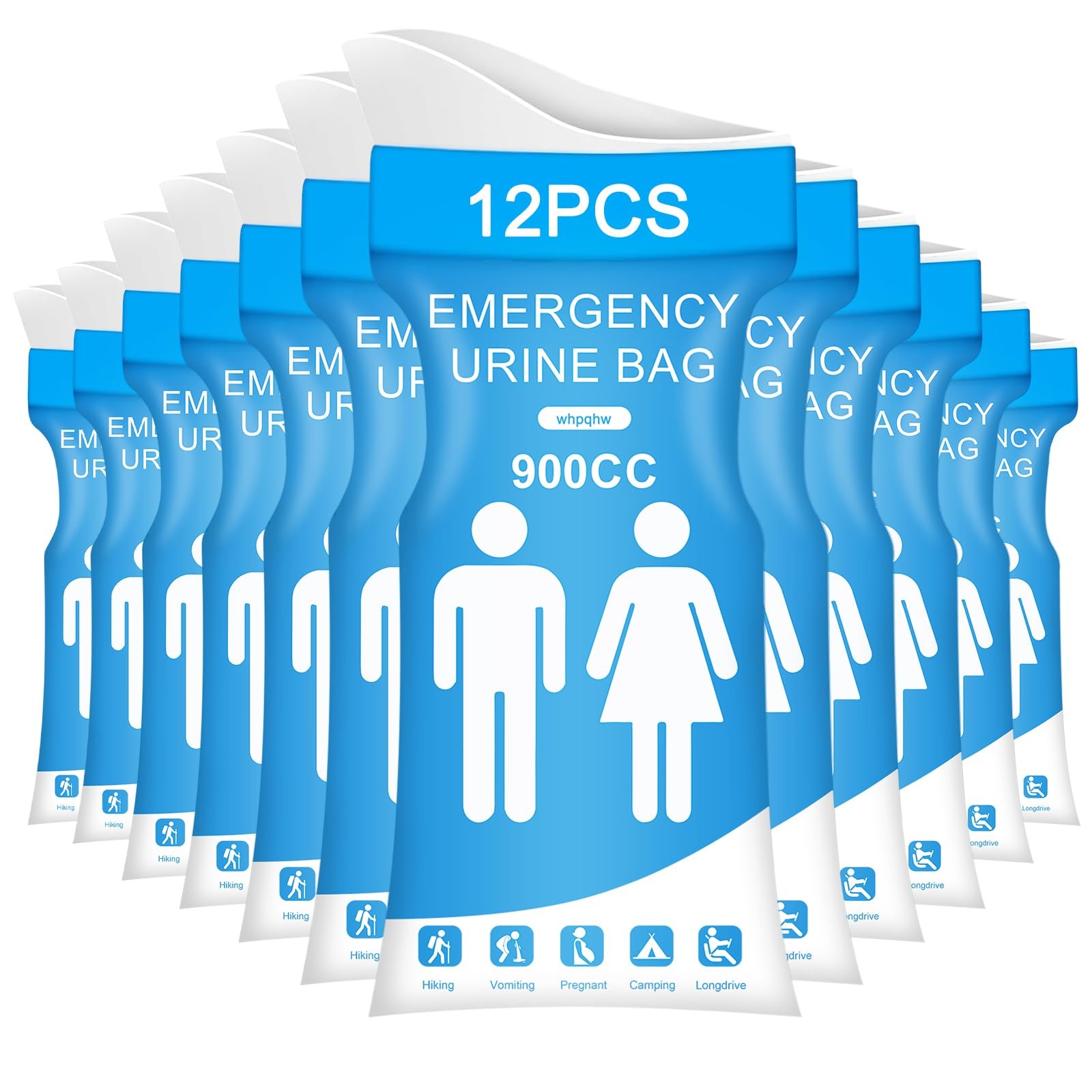 900ML HeavyDuty Disposable Urine Bags 12 Pcs Leakproof for Emergency Travel