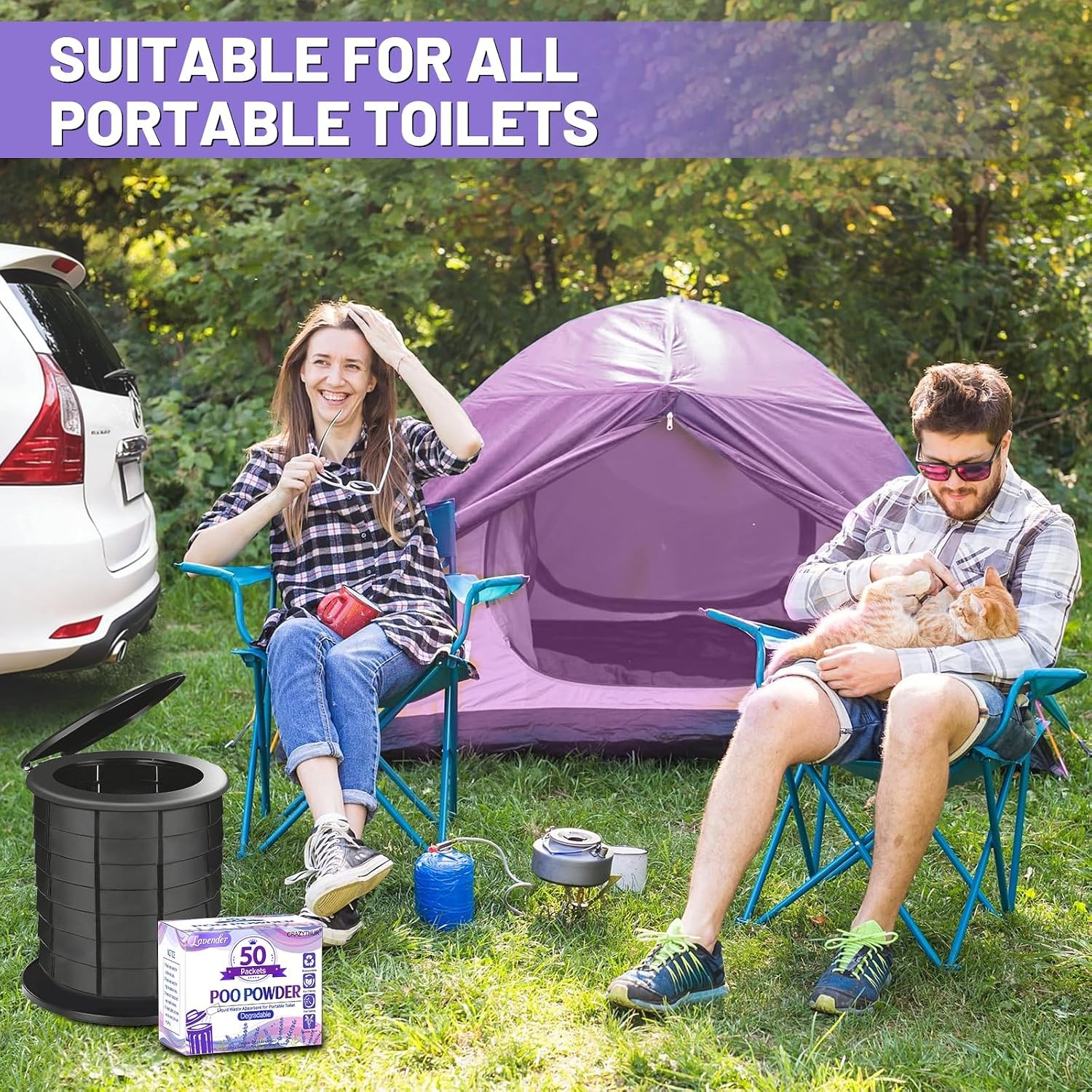 Portable Toilet Gel Powder Camping Waste Solidifier Poo Pee Liquid Absorber RV