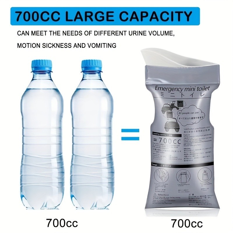 Pack of 10 Disposable Urinal Bags Camping Pee Bags Unisex Urine Bag Vomit Bag