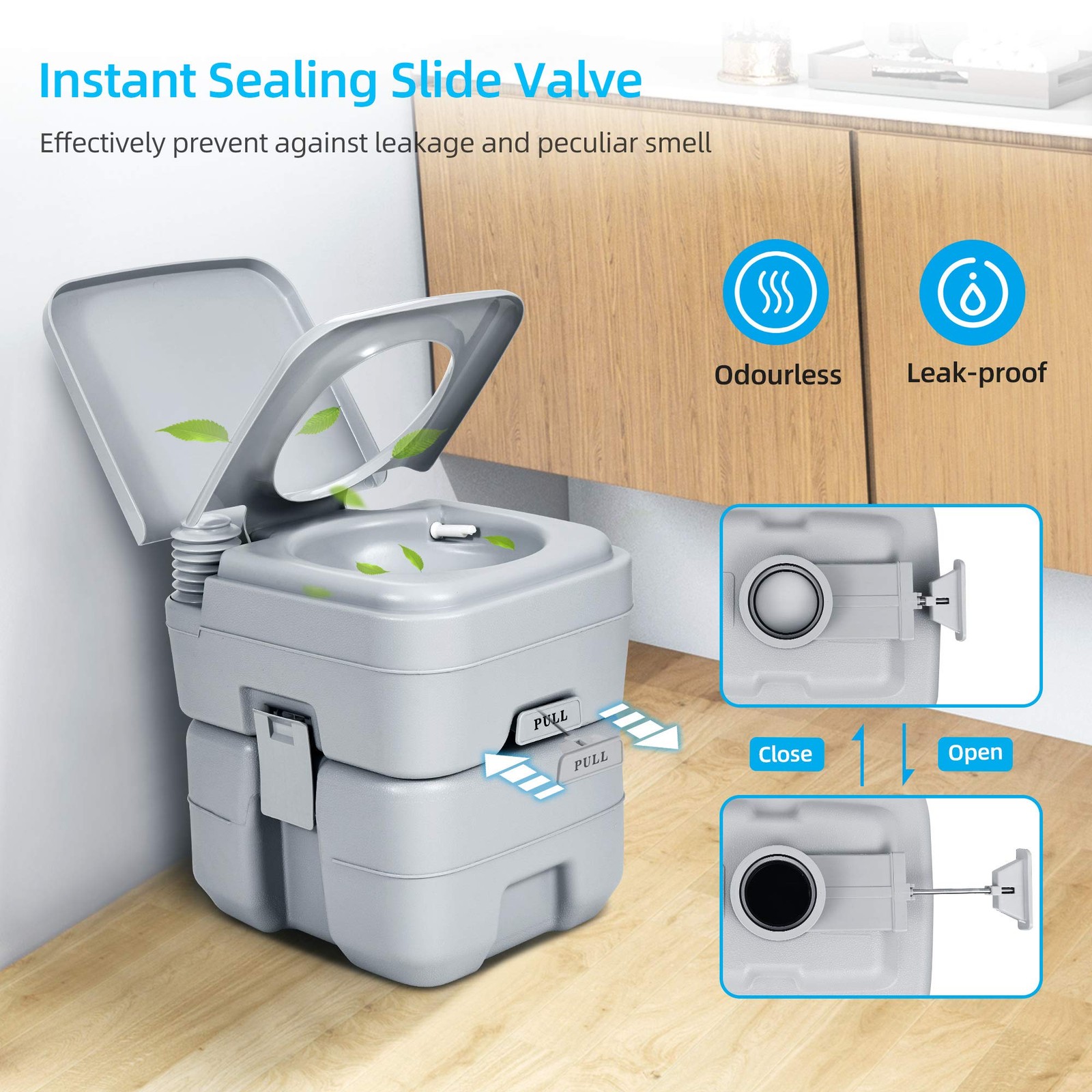 Yitahome Portable Toilet Travel Rv Potty 5.3 Gallon Detachable Waste Tank For