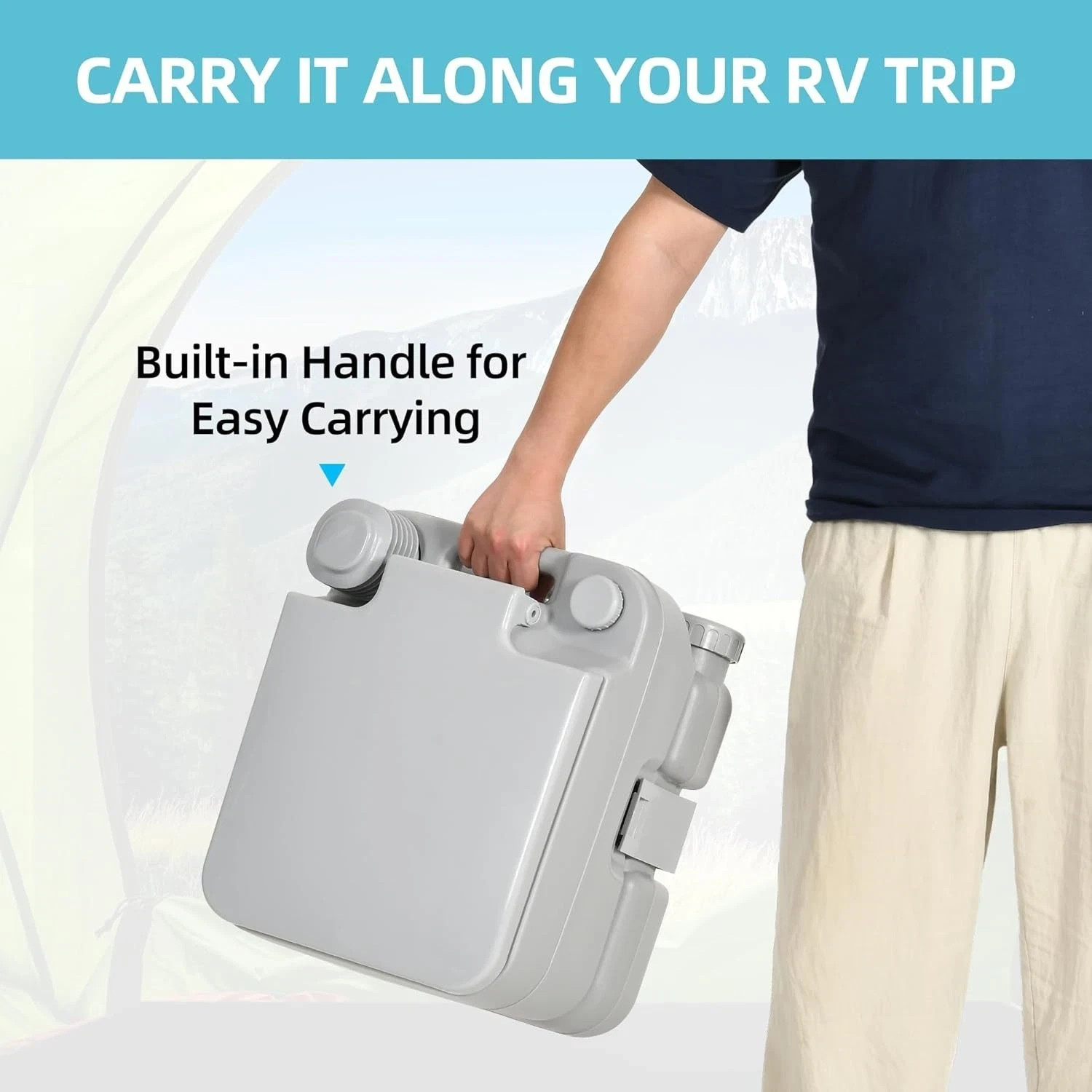 Portable Camping Toilet, RV Travel composting toilet with 20L Detachab