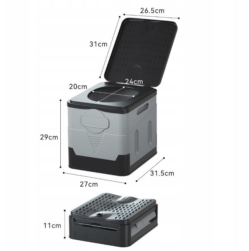 6.6 Gallon 20L Portable Toilet Flush Travel Camping Commode Potty Outdoor Indoor