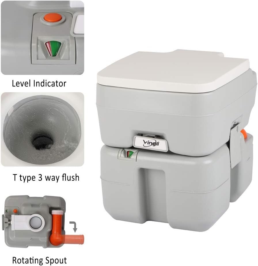 5.3 Gallon Detachable Portable Toilet with Carrying Bag – Perfect for Road Trips