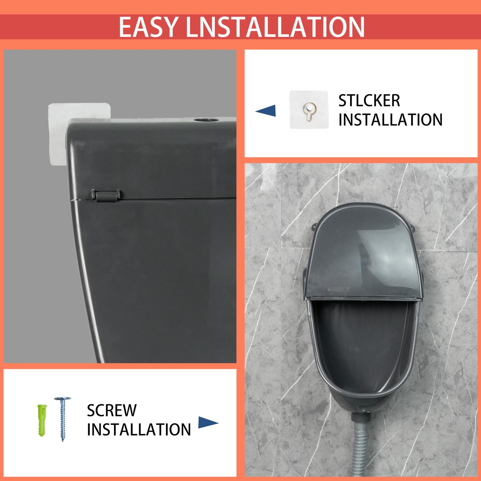 Wall Mounted Commercial Urinal With Cover Bathroom Washout Urinal for Men