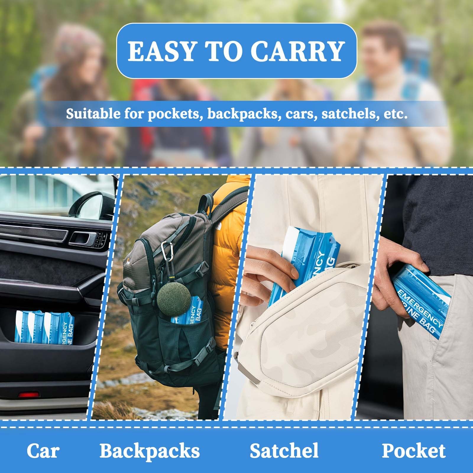 whpqhw 12 PCS Disposable Urine Bags,900ML Pee Bags for Travel Large, blue