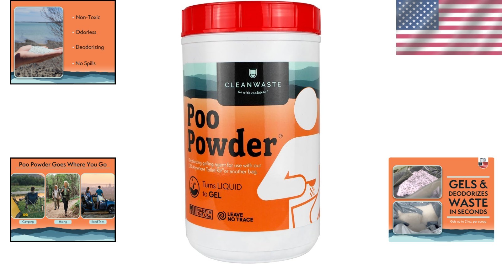 Portable Biodegradable Poo Powder – Gelling Waste Treatment for Travel & Camping