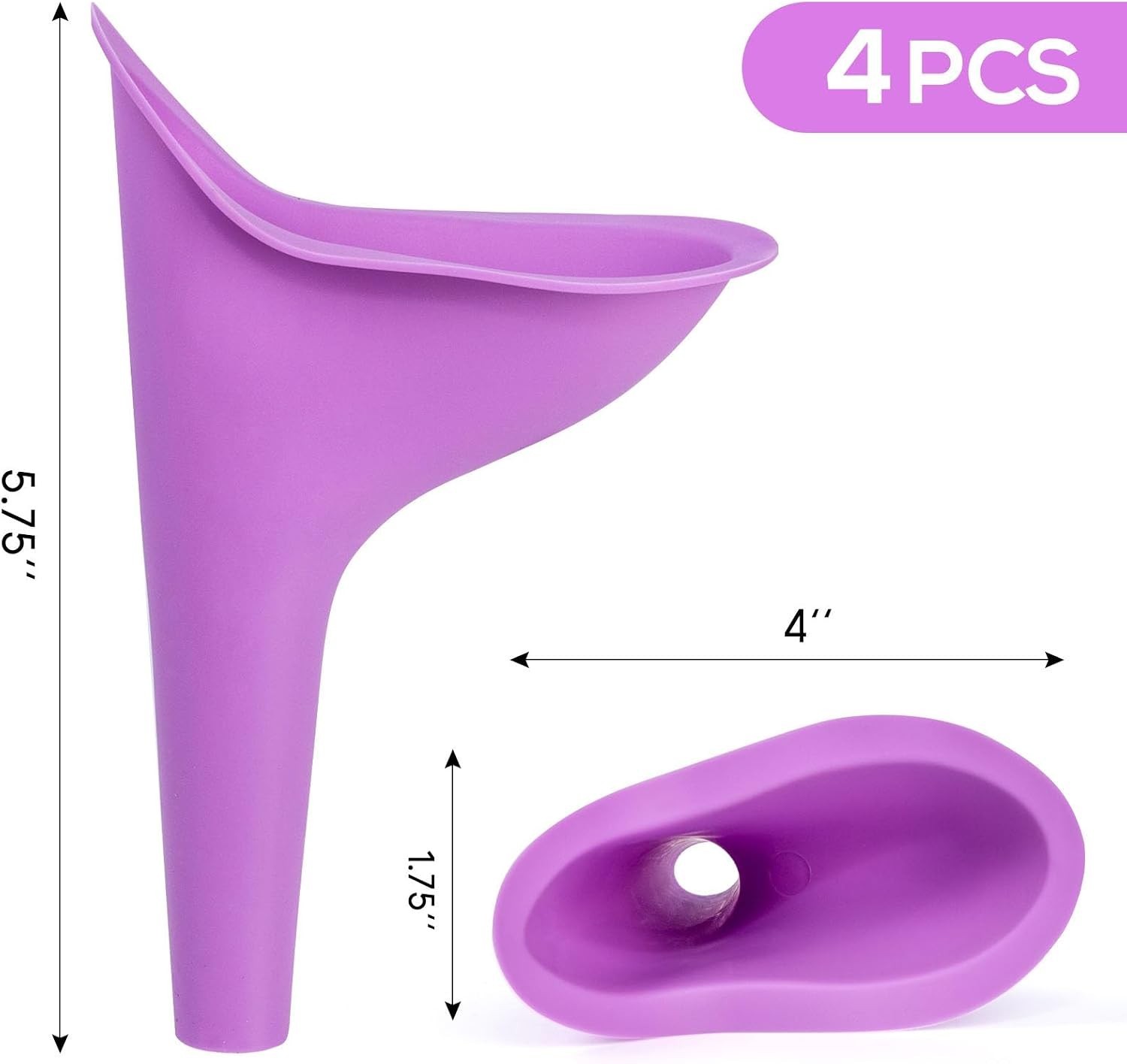 4PCS Portable Female Urinal Funnels – Hygienic Pee Funnel for Travelers