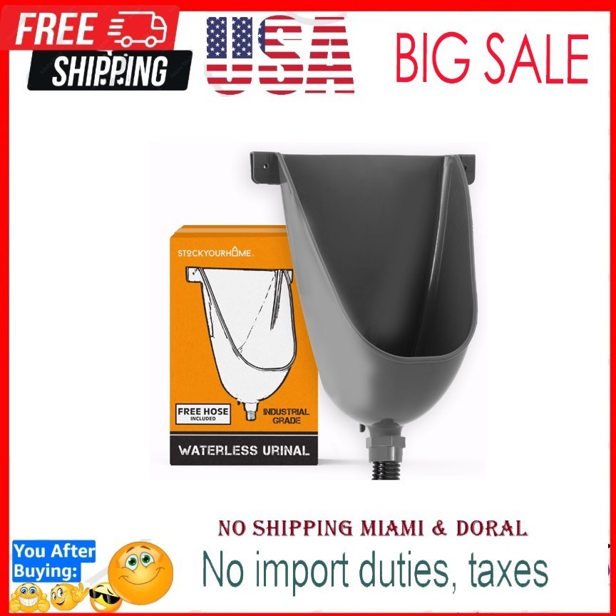 Waterless Urinal for Men (Gray), Plastic Urinals for Men’S Garage, Shed