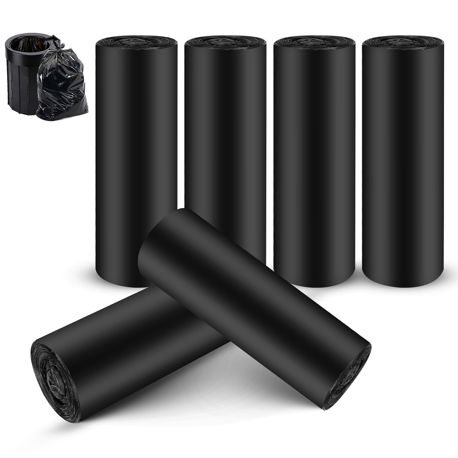 120 Pack Camping Toilet Bags 30L Heavy Duty Portable Waste Liners Black