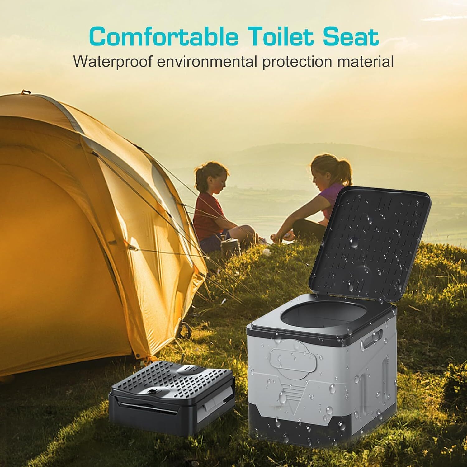 20L Portable Folding Toilet Seat For Camping Toilet Travel Hiking Outdoor Potty