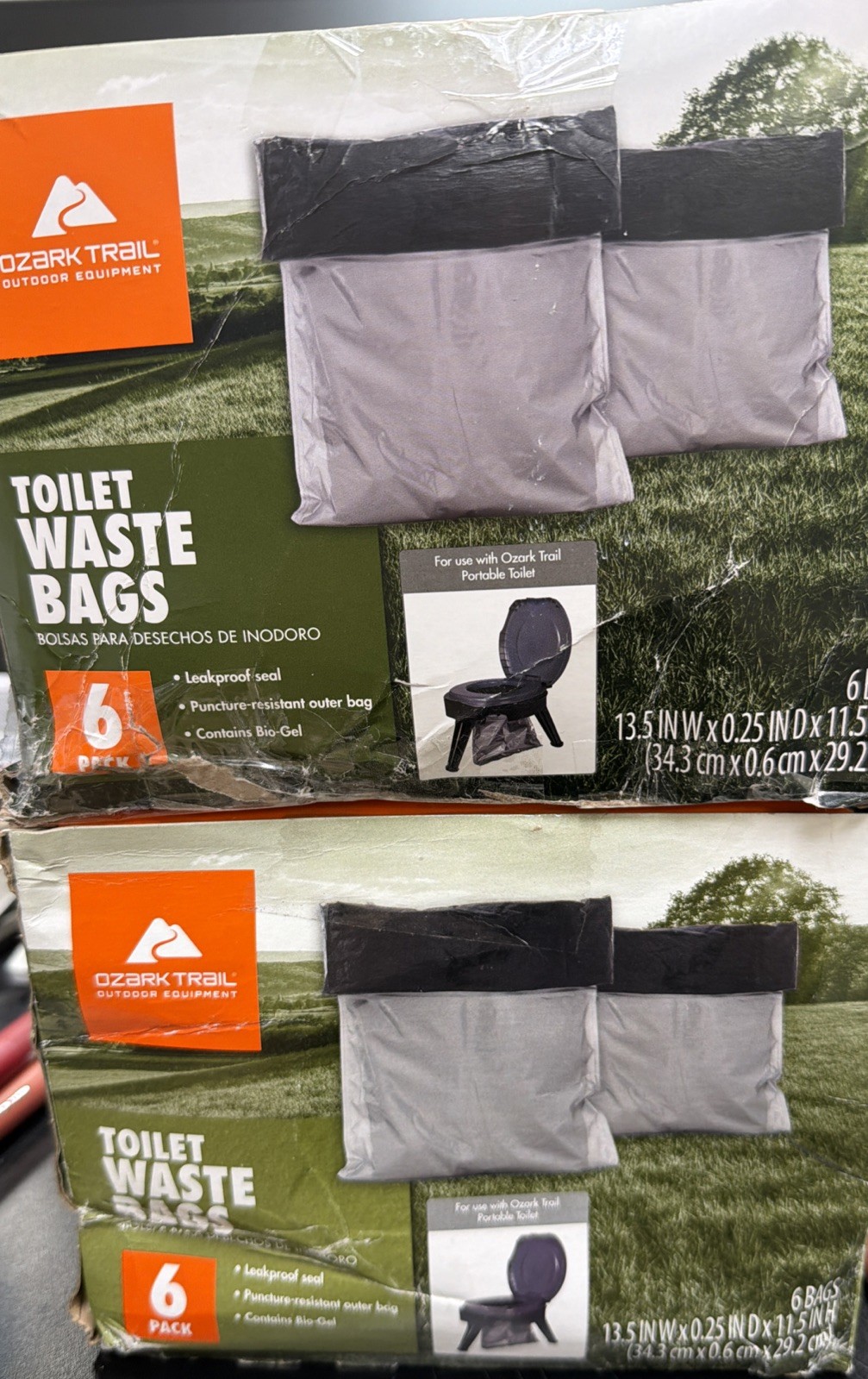 Ozark Trail Toilet Waste Bags 6 Pack Each Box 13.5 In W X 0.25 In D X11.5 In H