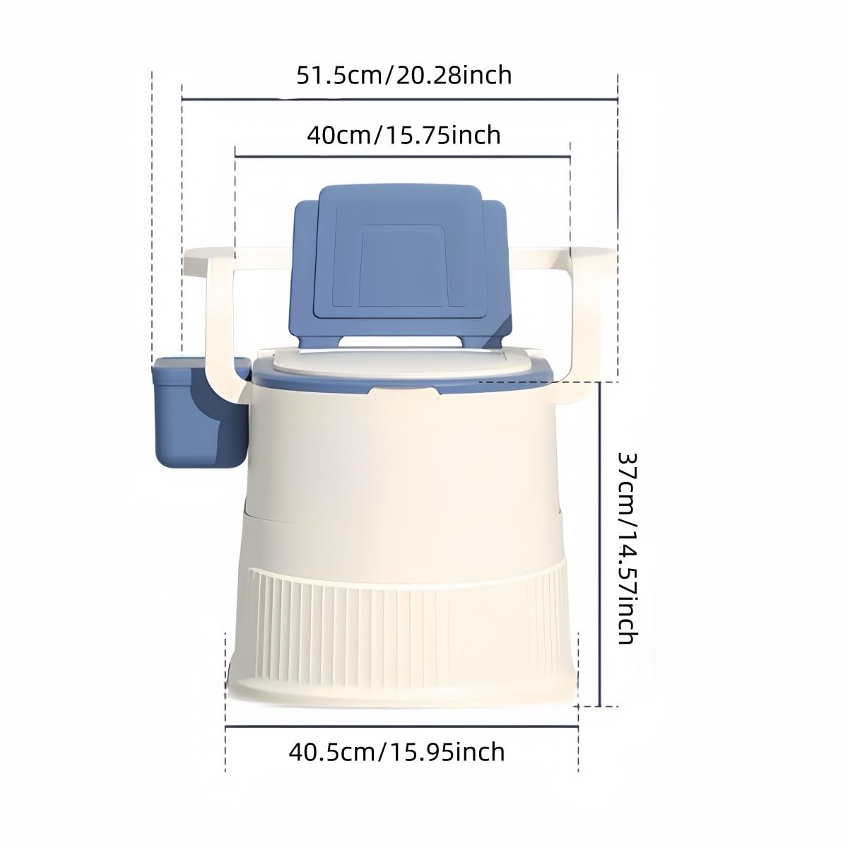 RVTENRIO Portable toilet seat with armrests, with lid, with tissue holder, wi…
