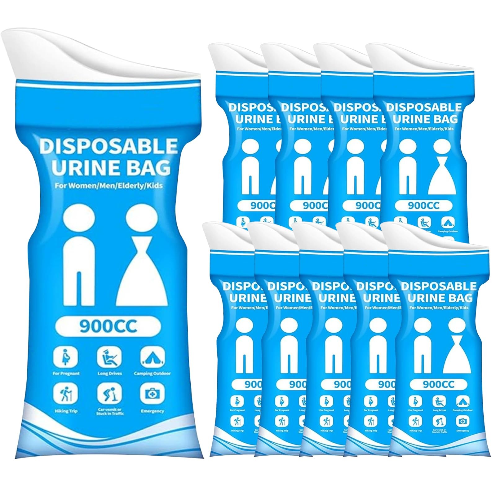 10PCS Disposable Urine Bag,Vehicle-Mounted Urine Bags,Portable Pee Bags for W…