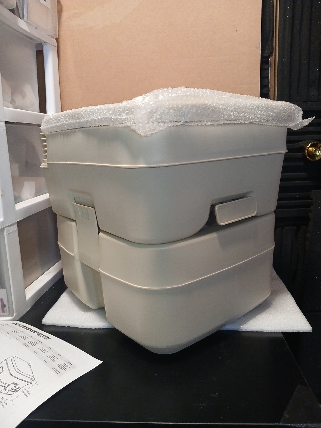 Dometic SaniPottie Tall Portable Toilet 5-gallon Waste Tank – Parchment 966 [G3]