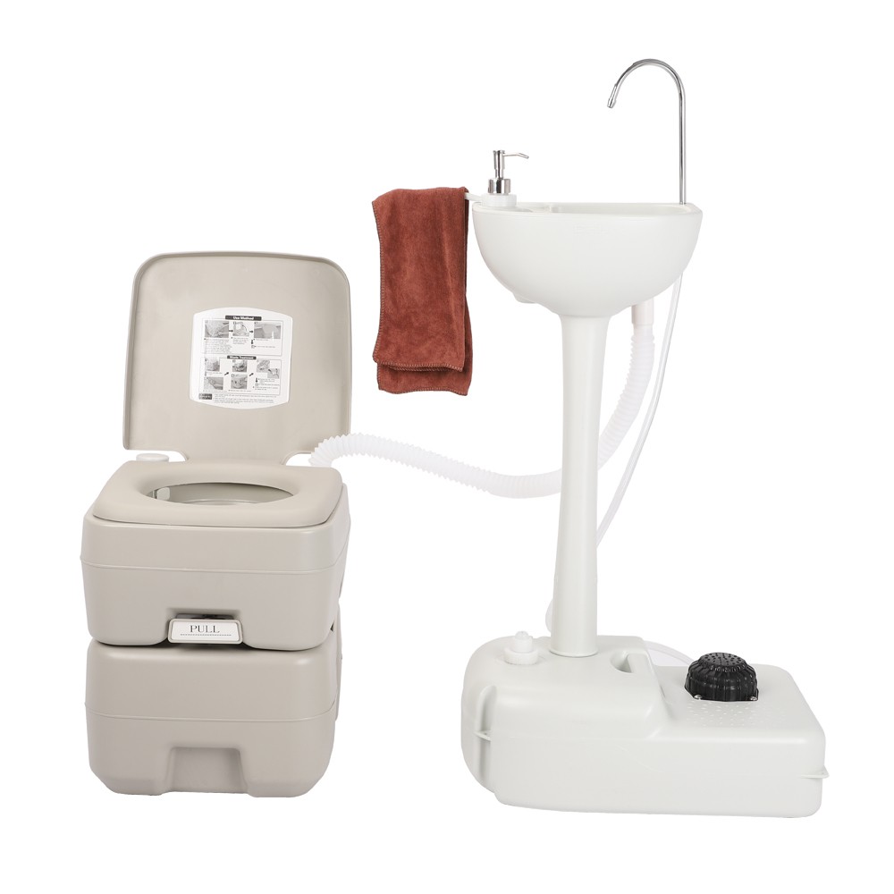 Portable Removable Outdoor Hand Sink with Portable Toilet