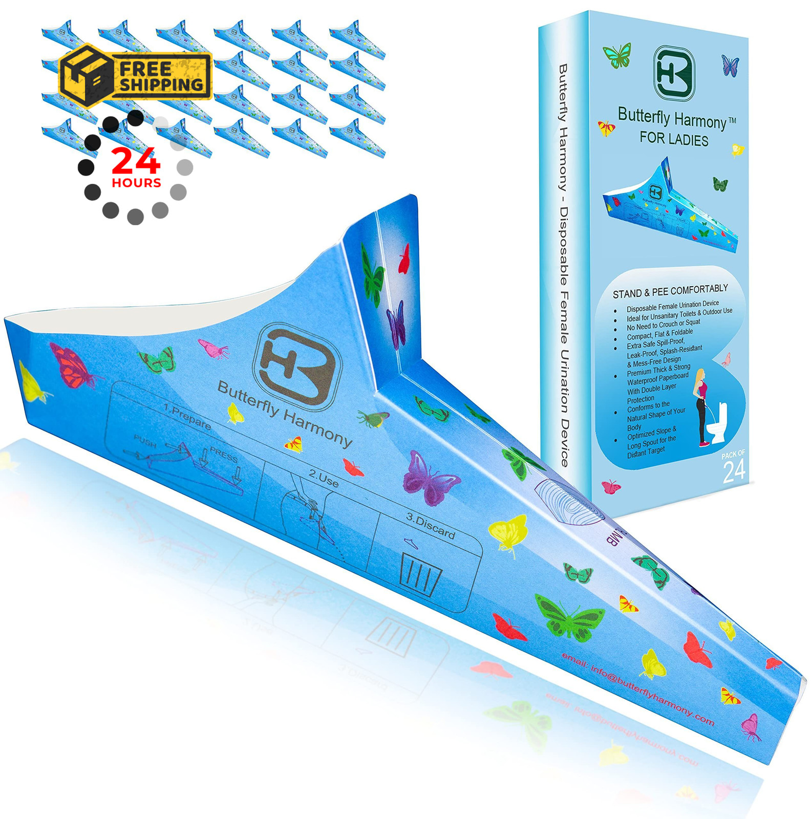 Butterfly Harmony S3 (8 Funnels) Disposable Paper Female 8 Funnels, blue